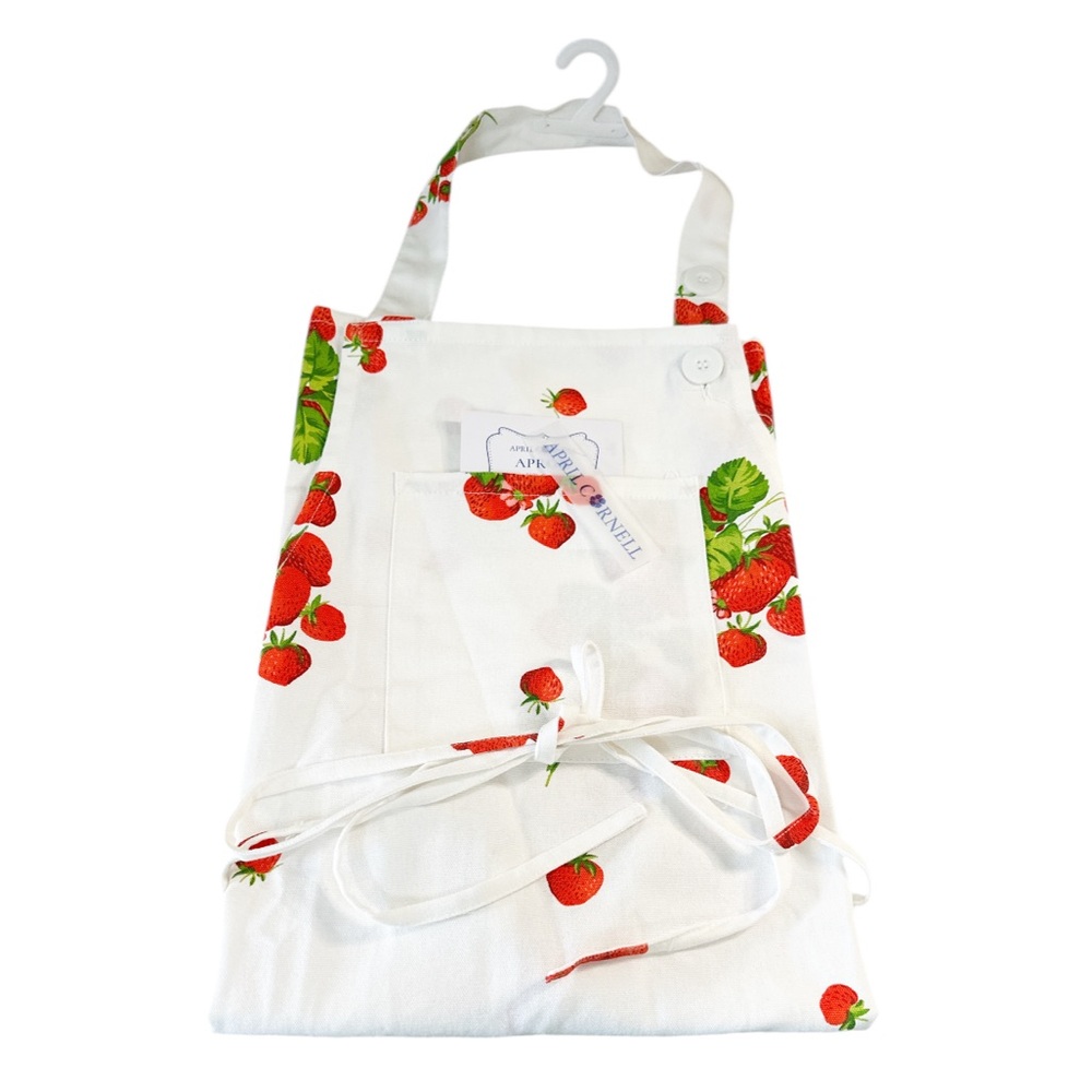 NEW April Cornell STRAWBERRY Design Chef’s Apron with Front Pocket